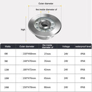 24W Landscape Ring LED Stainless Steel Underwater Fountain Light(Warm Light)