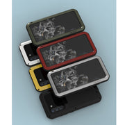 For Samsung Galaxy S21 FE LOVE MEI Metal Shockproof Water-resistant Dustproof Protective Phone Case with Glass(Silver)