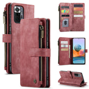 For Xiaomi Redmi Note 10 Pro 4G / Redmi Note 10 Pro Max CaseMe-C30 Multifunctional Horizontal Flip PU + TPU Phone Case(Red)