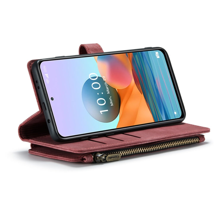 For Xiaomi Redmi Note 10 Pro 4G / Redmi Note 10 Pro Max CaseMe-C30 Multifunctional Horizontal Flip PU + TPU Phone Case(Red)