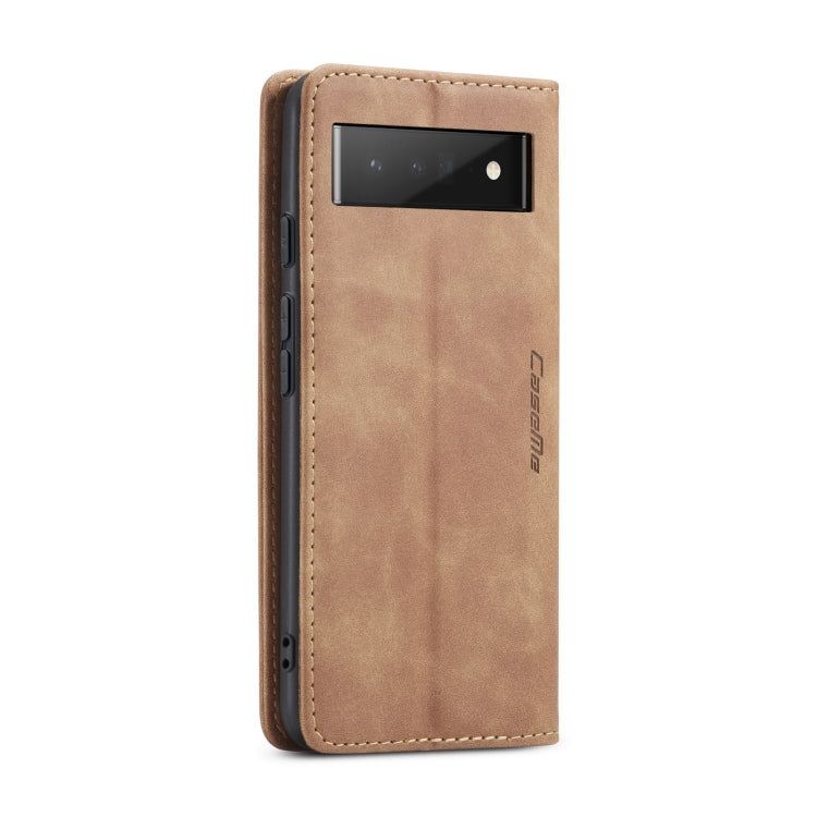 For Google Pixel 6 Pro CaseMe 013 Multifunctional Horizontal Flip Leather Phone Case with Card Slot & Holder & Wallet(Brown)