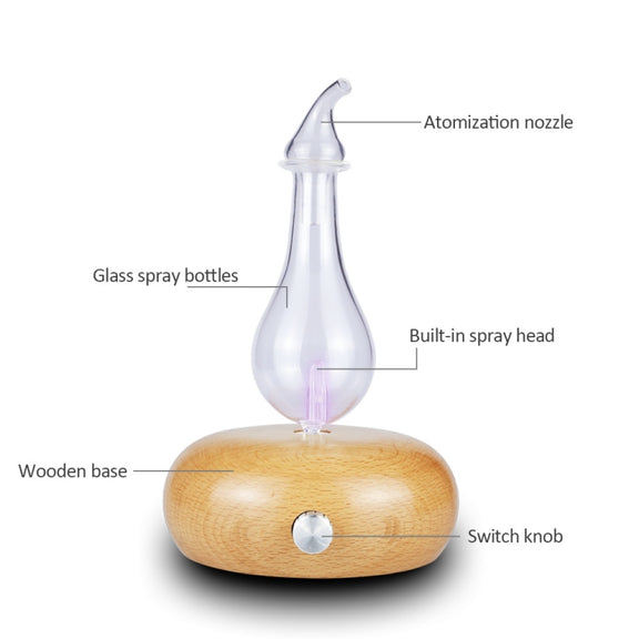 Wood Essential Oil Diffuser Aromatherapy Machine Automatic Alcohol Sprayer, Plug Specification:EU Plug(Light Brown)