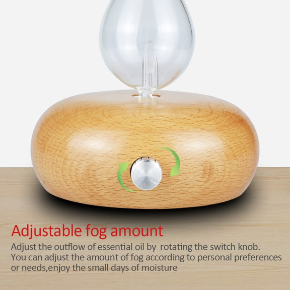 Wood Essential Oil Diffuser Aromatherapy Machine Automatic Alcohol Sprayer, Plug Specification:UK Plug(Light Brown)