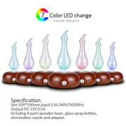 Wood Essential Oil Diffuser Aromatherapy Machine Automatic Alcohol Sprayer, Plug Specification:UK Plug(Dark Brown)