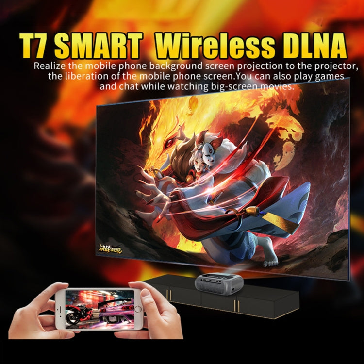 T7 1920x1080P 200 ANSI Portable Home Theater LED HD Digital Projector, Basic Version,US Plug(Black)