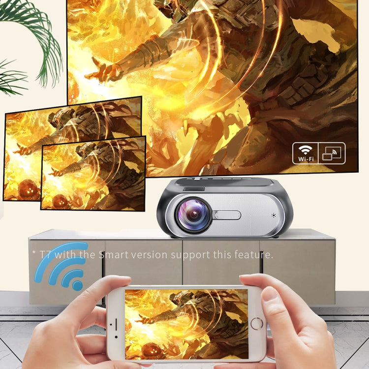 T7 1920x1080P 200 ANSI Portable Home Theater LED HD Digital Projector, Basic Version, UK Plug(Black)