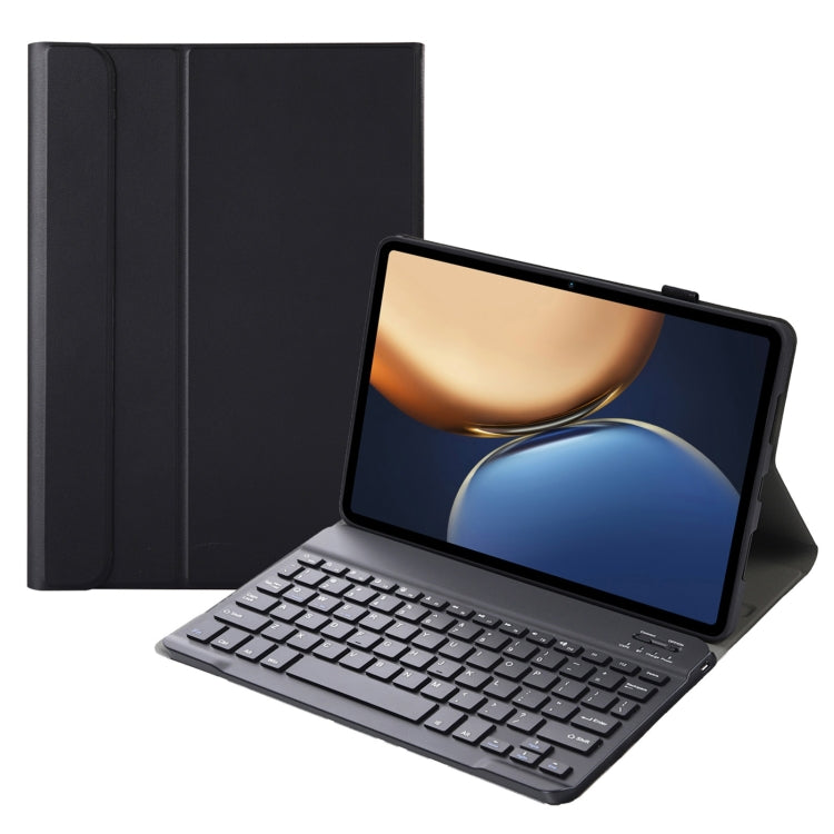 AHV7 Lambskin Texture Ultra-thin Bluetooth Keyboard Leather Tablet Case For Honor Tablet V7 Pro(Black)