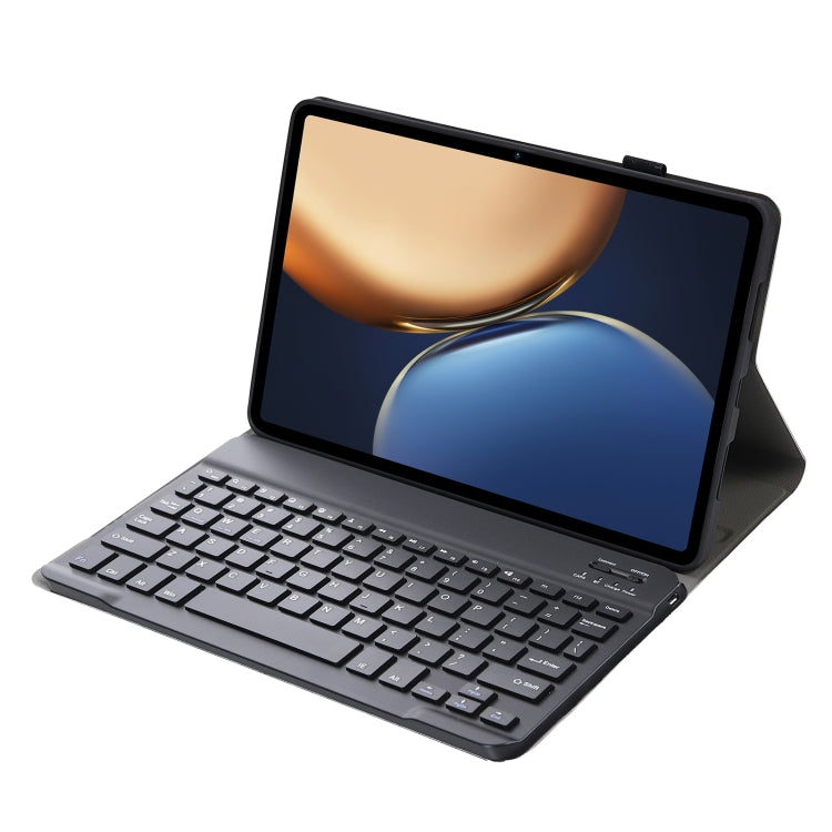 AHV7 Lambskin Texture Ultra-thin Bluetooth Keyboard Leather Tablet Case For Honor Tablet V7 Pro(Black)