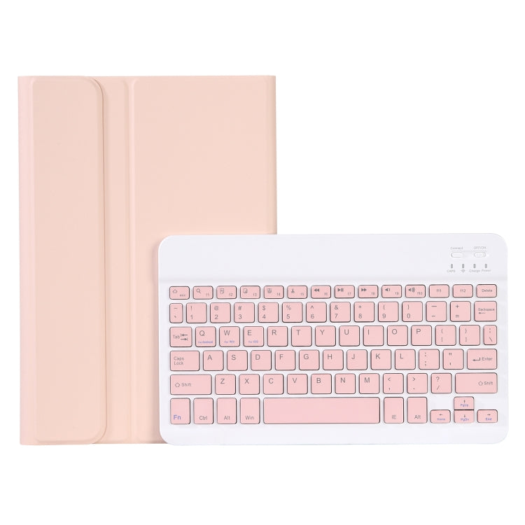 AHV7 Lambskin Texture Ultra-thin Bluetooth Keyboard Leather Tablet Case For Honor Tablet V7 Pro(Pink)