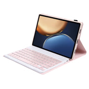 AHV7 Lambskin Texture Ultra-thin Bluetooth Keyboard Leather Tablet Case For Honor Tablet V7 Pro(Pink)