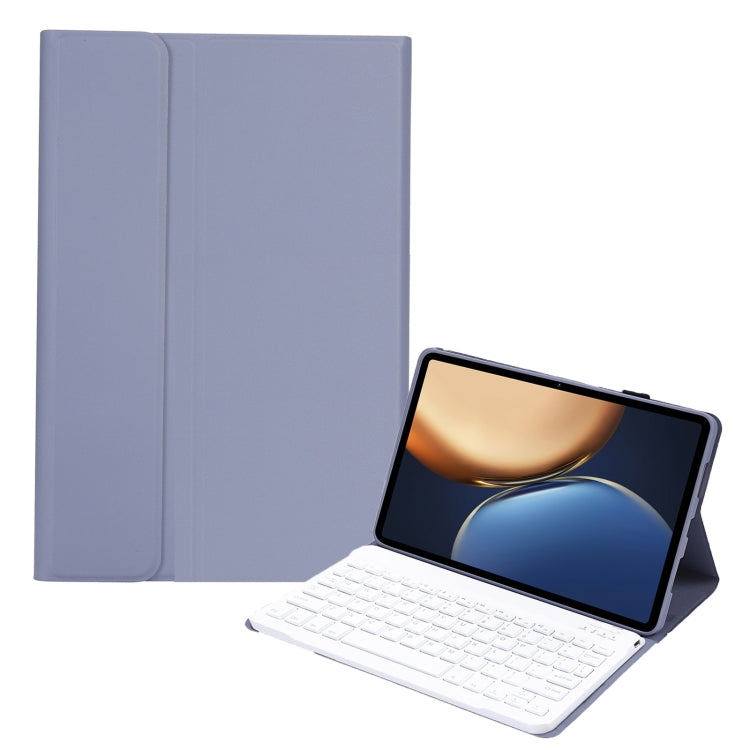 AHV7 Lambskin Texture Ultra-thin Bluetooth Keyboard Leather Tablet Case For Honor Pad V8 / Tablet V7 Pro(Purple)