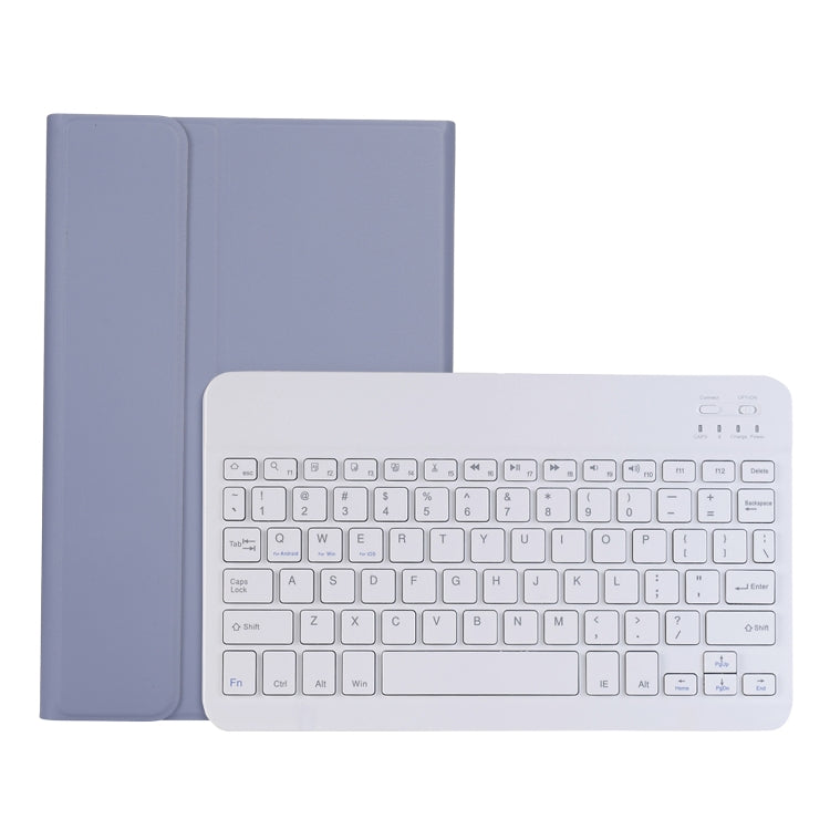 AHV7 Lambskin Texture Ultra-thin Bluetooth Keyboard Leather Tablet Case For Honor Pad V8 / Tablet V7 Pro(Purple)