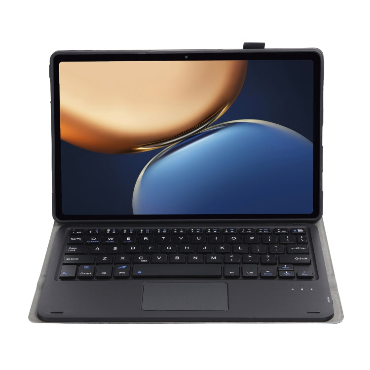 AHV7-A Lambskin Texture Ultra-thin Bluetooth Keyboard Leather Tablet Case with Touchpad For Honor Pad V8 / Tablet V7 Pro(Black)