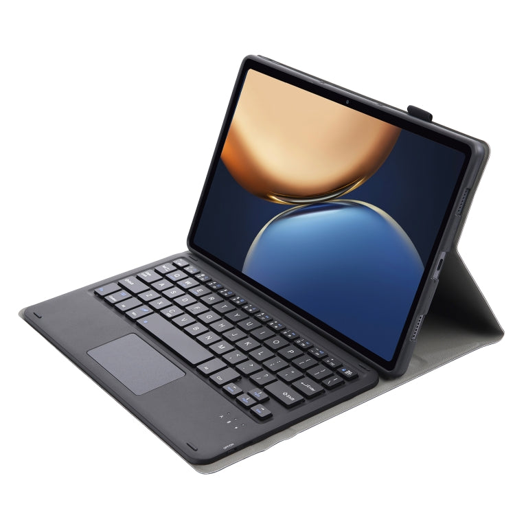 AHV7-A Lambskin Texture Ultra-thin Bluetooth Keyboard Leather Tablet Case with Touchpad For Honor Pad V8 / Tablet V7 Pro(Black)