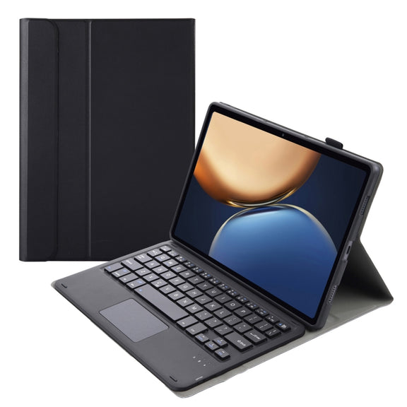 AHV7-A Lambskin Texture Ultra-thin Bluetooth Keyboard Leather Tablet Case with Touchpad For Honor Pad V8 / Tablet V7 Pro(Black)