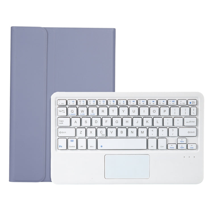 AHV7-A Lambskin Texture Ultra-thin Bluetooth Keyboard Leather Tablet Case with Touchpad For Honor Tablet V7 Pro(Purple)