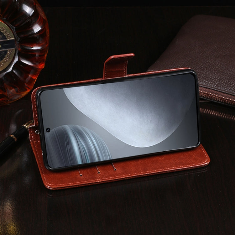For Cubot X50 idewei Crazy Horse Texture Leather Case with Holder & Card Slots & Wallet(Black)