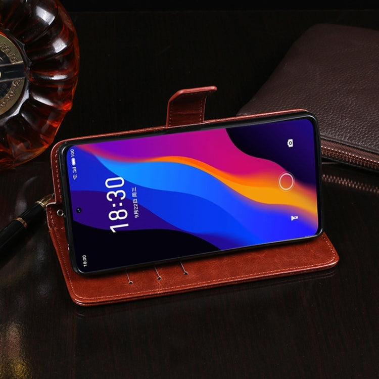For Meizu 18x idewei Crazy Horse Texture Leather Case with Holder & Card Slots & Wallet(Blue)