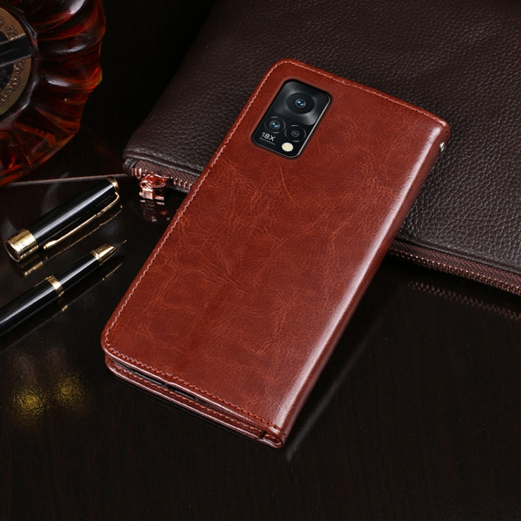 For Meizu 18x idewei Crazy Horse Texture Leather Case with Holder & Card Slots & Wallet(Brown)