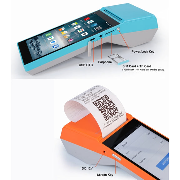 SGT-SP01 5.5 inch HD Screen Handheld POS Receipt Printer, Basic Version, US Plug(Blue)