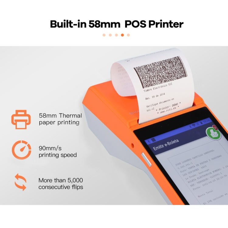 SGT-SP01 5.5 inch HD Screen Handheld POS Receipt Printer, Suit Version, US Plug(Blue)