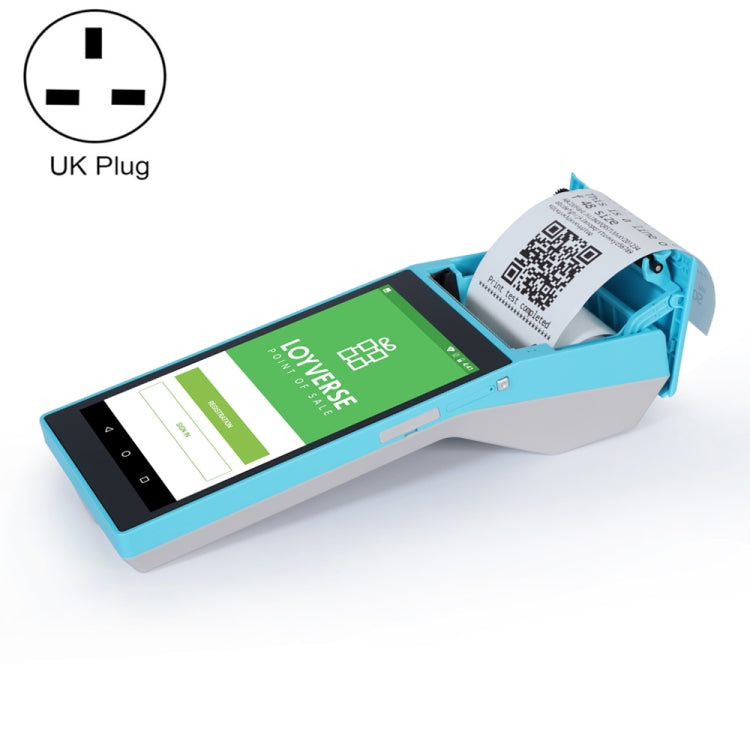 SGT-SP01 5.5 inch HD Screen Handheld POS Receipt Printer, Suit Version, UK Plug(Blue)