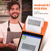 SGT-SP01 5.5 inch HD Screen Handheld POS Receipt Printer, Suit Version, AU Plug(Orange)