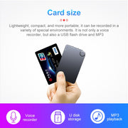 K2 Portable Ultra-thin Card Voice Recorder, Capacity:32GB(Black)