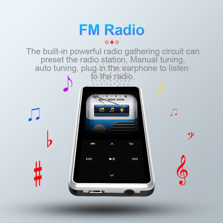 M12 Multifunctional Portable Bluetooth Player, Capacity:8GB(Silver)