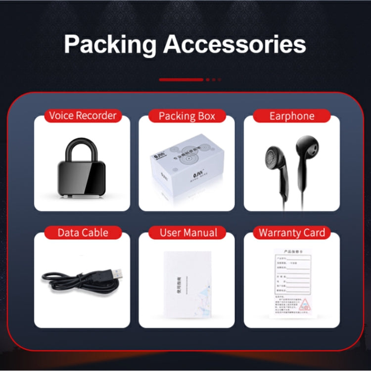 Q11 Intelligent HD Noise Reduction Lock Voice Recorder, Capacity:4GB(Black)