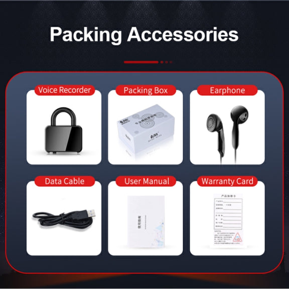 Q11 Intelligent HD Noise Reduction Lock Voice Recorder, Capacity:4GB(Black)