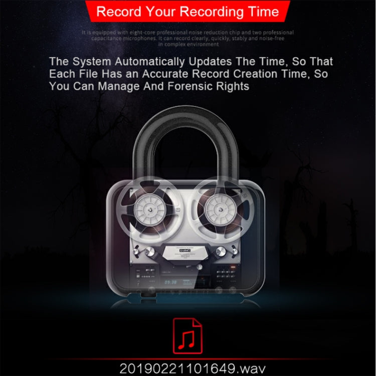 Q11 Intelligent HD Noise Reduction Lock Voice Recorder, Capacity:4GB(Black)