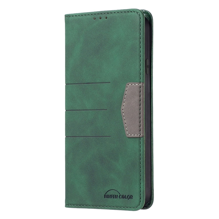 For iPhone X / XS Magnetic Splicing Leather Phone Case(Green)