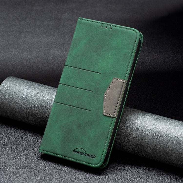 For iPhone X / XS Magnetic Splicing Leather Phone Case(Green)