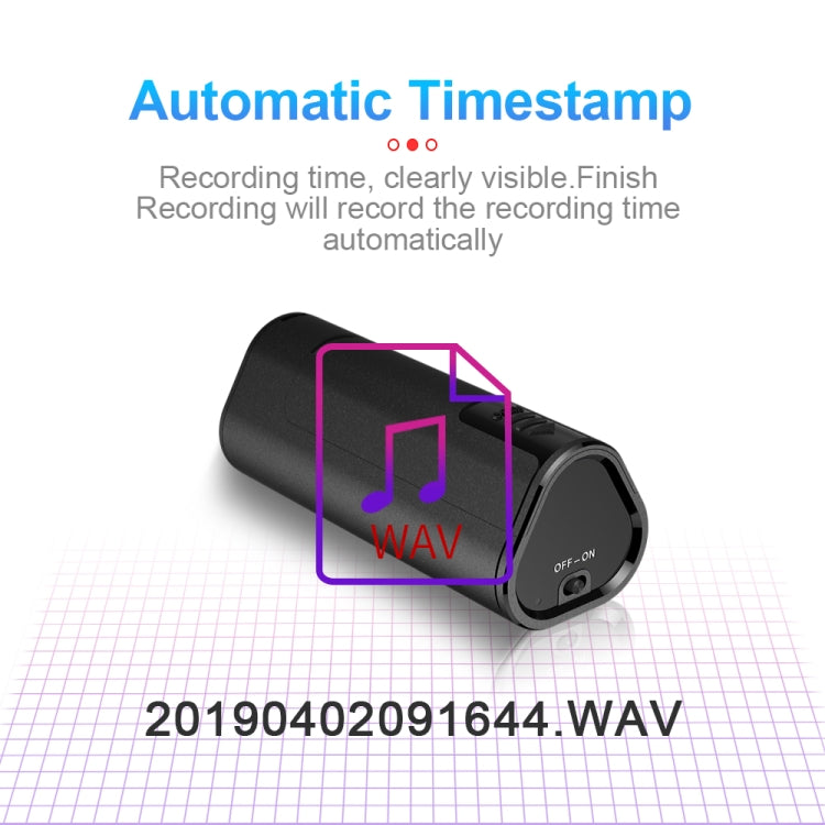 Q51 Intelligent HD Noise Reduction Remote Voice Control Recorder, Capacity:8GB(Black)