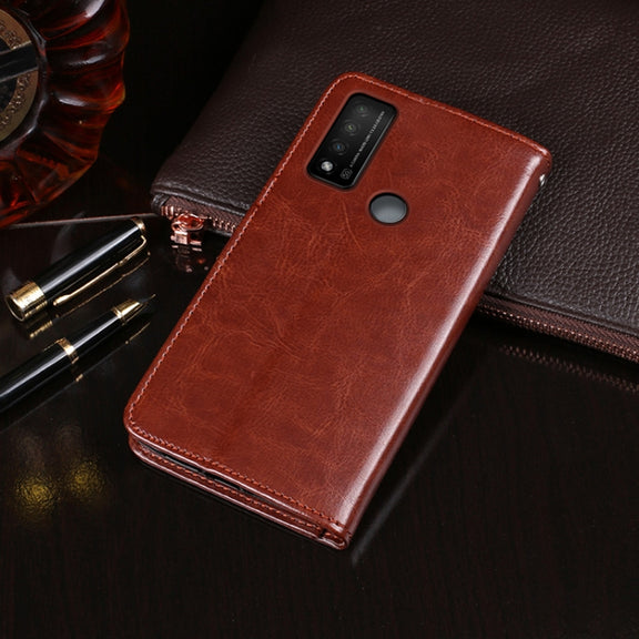 For TCL 20 R 5G idewei Crazy Horse Texture Leather Phone Case(Brown)