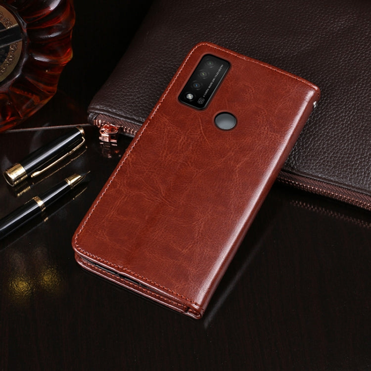 For TCL 20 R 5G idewei Crazy Horse Texture Leather Phone Case(Brown)
