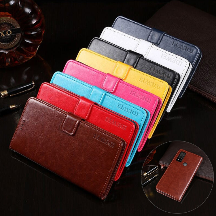 For TCL 20 R 5G idewei Crazy Horse Texture Leather Phone Case(Black)