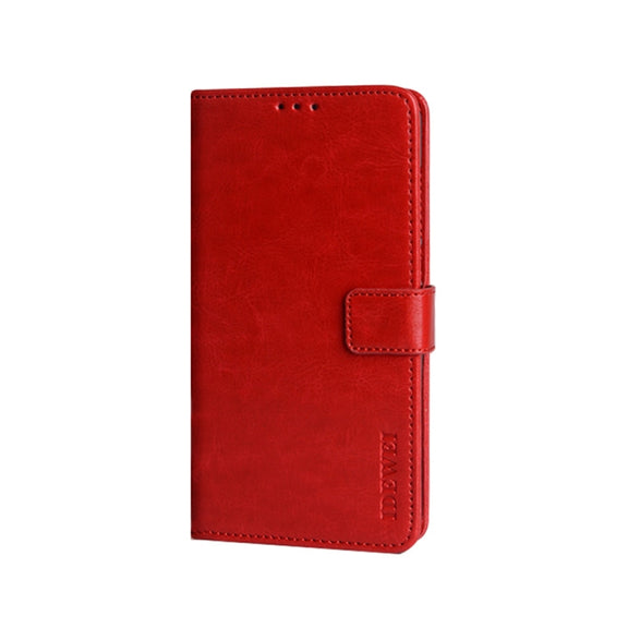 For Umidigi Bison X10 idewei Crazy Horse Texture Leather Phone Case(Red)