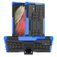 For Samsung Galaxy S22 Ultra 5G Tire Texture TPU + PC Phone Case with Holder(Blue) - Galaxy S22 Ultra 5G Cases by PMC TechLife | Online Shopping South Africa | PMC TechLife
