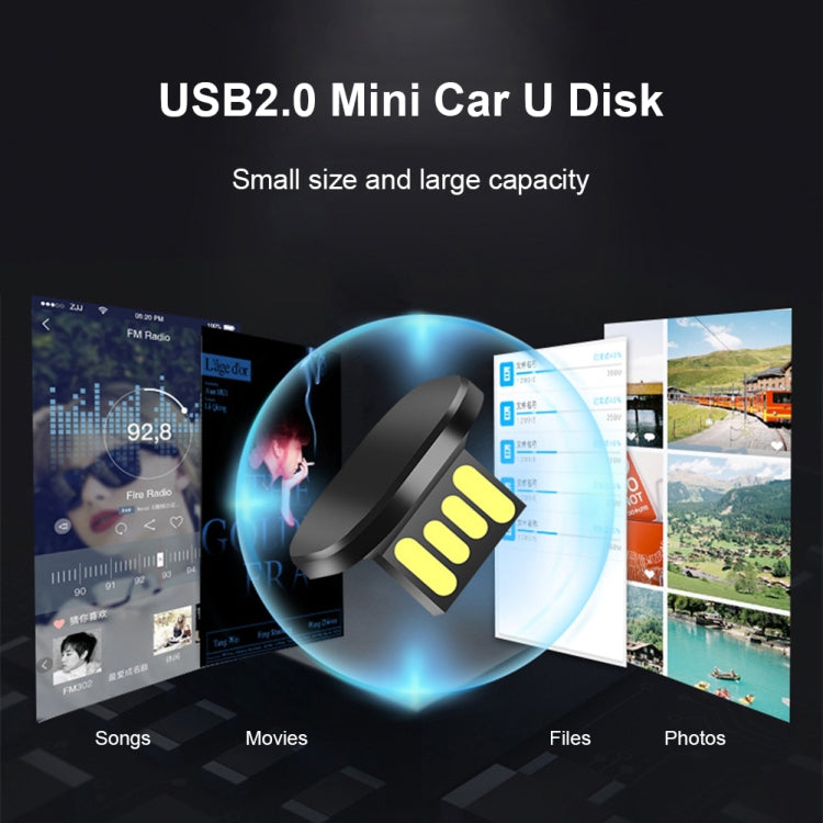 Car USB Interface Mini Metal U Disk, Capacity:16GB