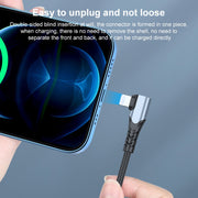 A6 PD 20W USB-C / Type-C to 8 Pin Elbow Data Cable for iPhone, iPad, Length:1m(Black)