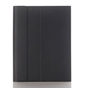 A102B-A Lambskin Texture Square Keycap Bluetooth Keyboard Leather Case with Touch Control For iPad Pro 10.5 inch / 10.2 2021 & 2020 & 2019 / Air 3(Black)