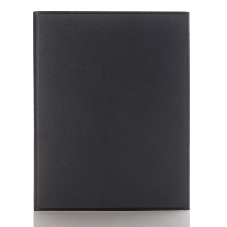 A11B-A Lambskin Texture Square Keycap Bluetooth Keyboard Leather Case with Touch Control For iPad Air 4 2020 10.9 / Pro 11 inch 2021 & 2020 & 2018(Black)
