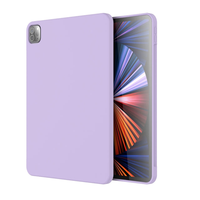 For iPad Pro 12.9  inch 2022 / 2021 / 2020 Mutural Silicone Microfiber Tablet Case(Lavender)