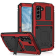 For Samsung Galaxy S21 FE R-JUST Rugged Phone Case with Holder(Red) - free shipping - PMC TechLife - Order now!