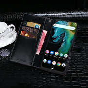For Cubot Max 3 idewei Crocodile Texture Leather Phone Case(Black)