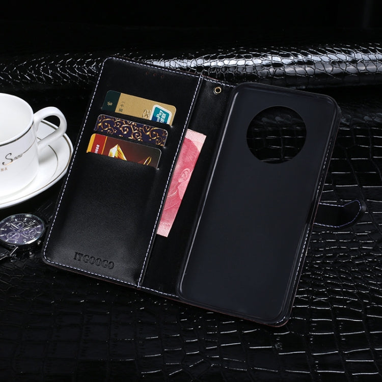 For Cubot Note 9 idewei Crocodile Texture Leather Phone Case(Black)