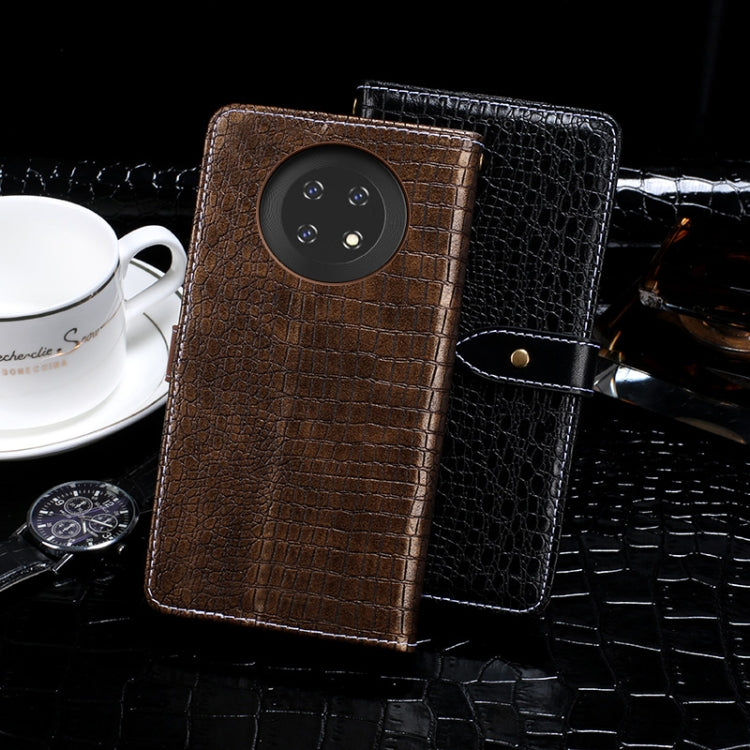 For Cubot Note 9 idewei Crocodile Texture Leather Phone Case(Dark Blue)