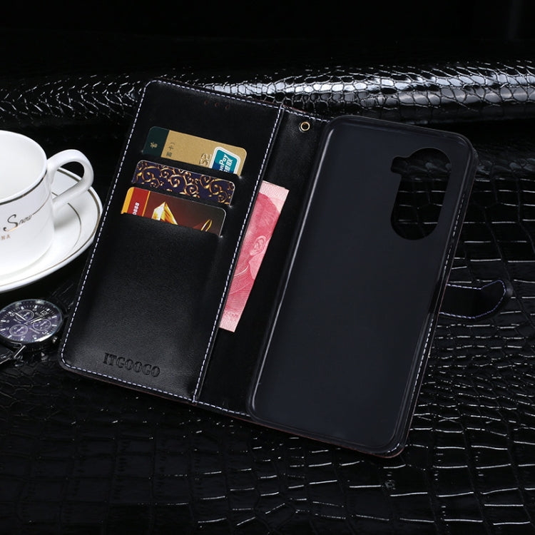 For Honor 60 Pro idewei Crocodile Texture Leather Phone Case(Black)